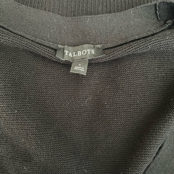 Tailbots Oversized Black V-Neck Button-Front Cardigan Minimal Chic Cozy Capsule - Picture 7 of 8